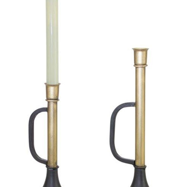 Metal-Trumpet-Taper-Candle-Holder-(Set-of-2)-Candle-Holders