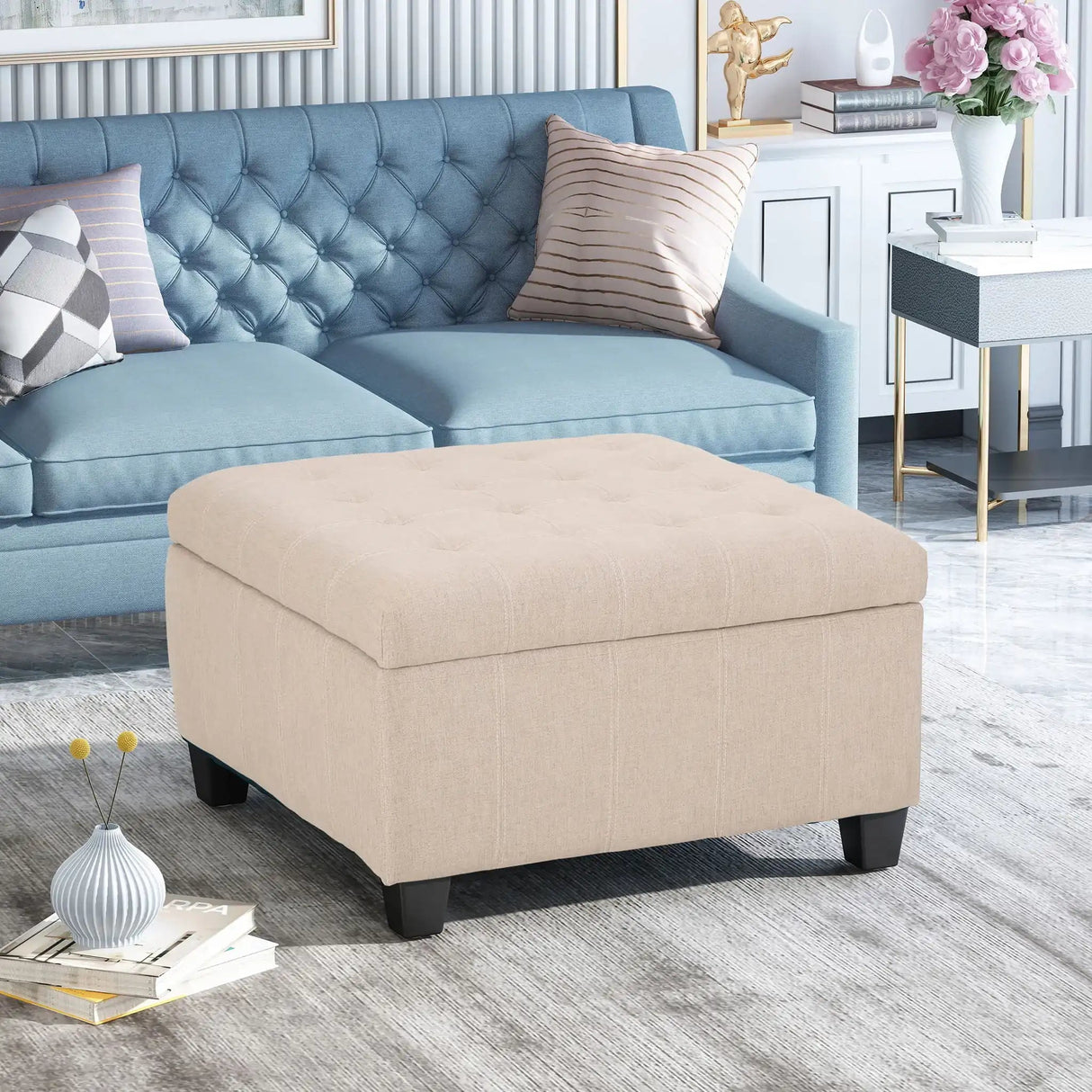 Isabella - Contemporary Ottoman With Storage - Best Buy Furniture