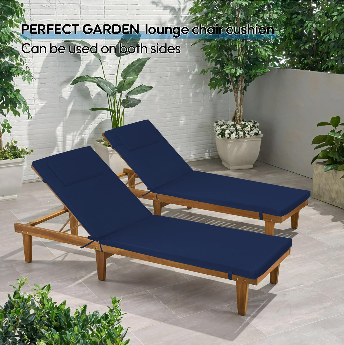 2PCS Set Outdoor Lounge Chair Cushion Replacement