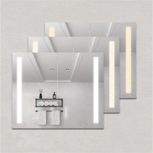 LED Medicine Cabinet With Mirror, Double Door With Defogger, Dimmer, Surface Mount