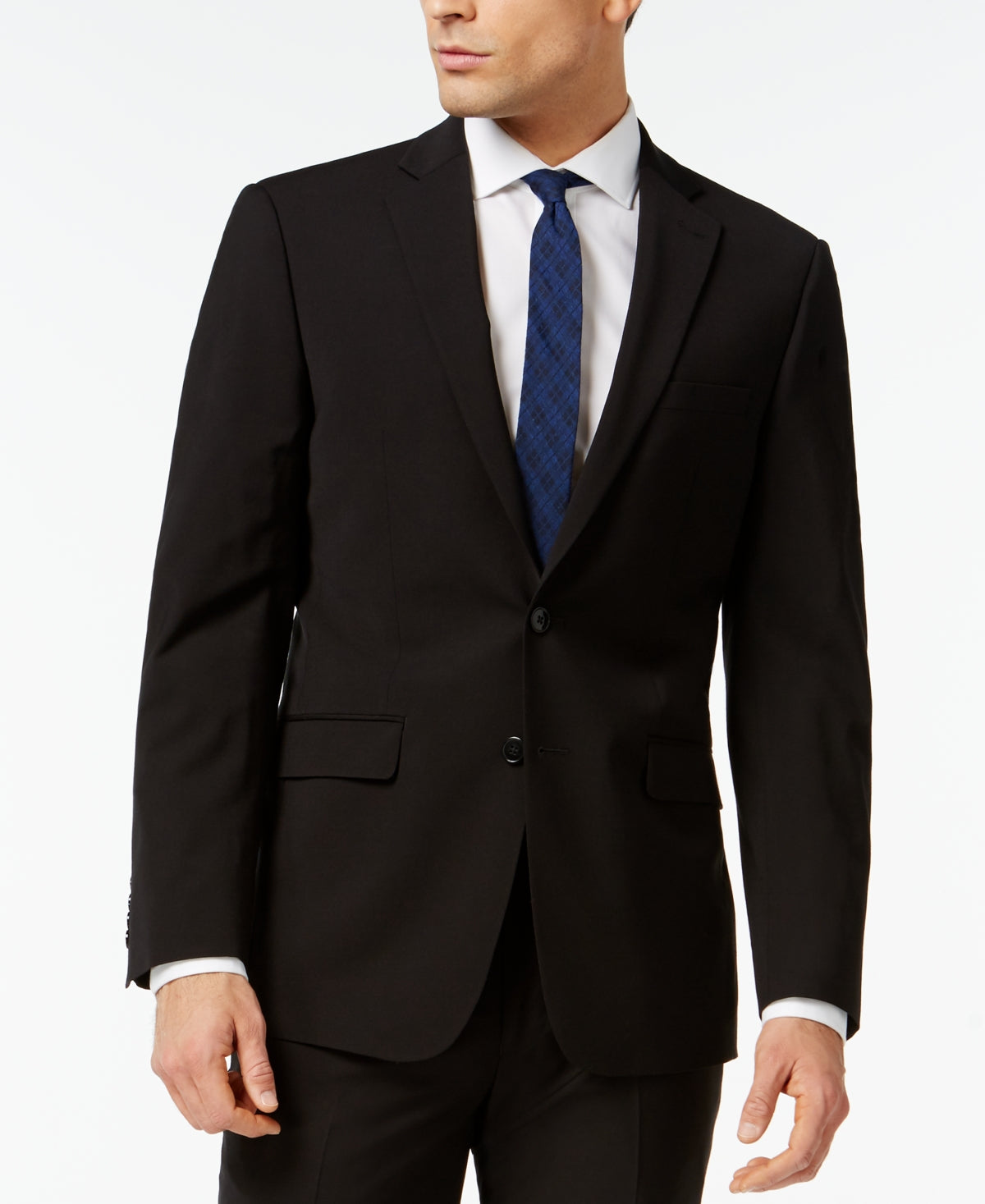 Calvin Klein Men's Infinite Stretch Solid Slim Fit Suit Jacket Black Size 44