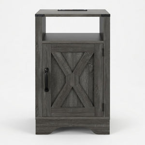 Farmhouse Nightstand, Charging Station & Storage
