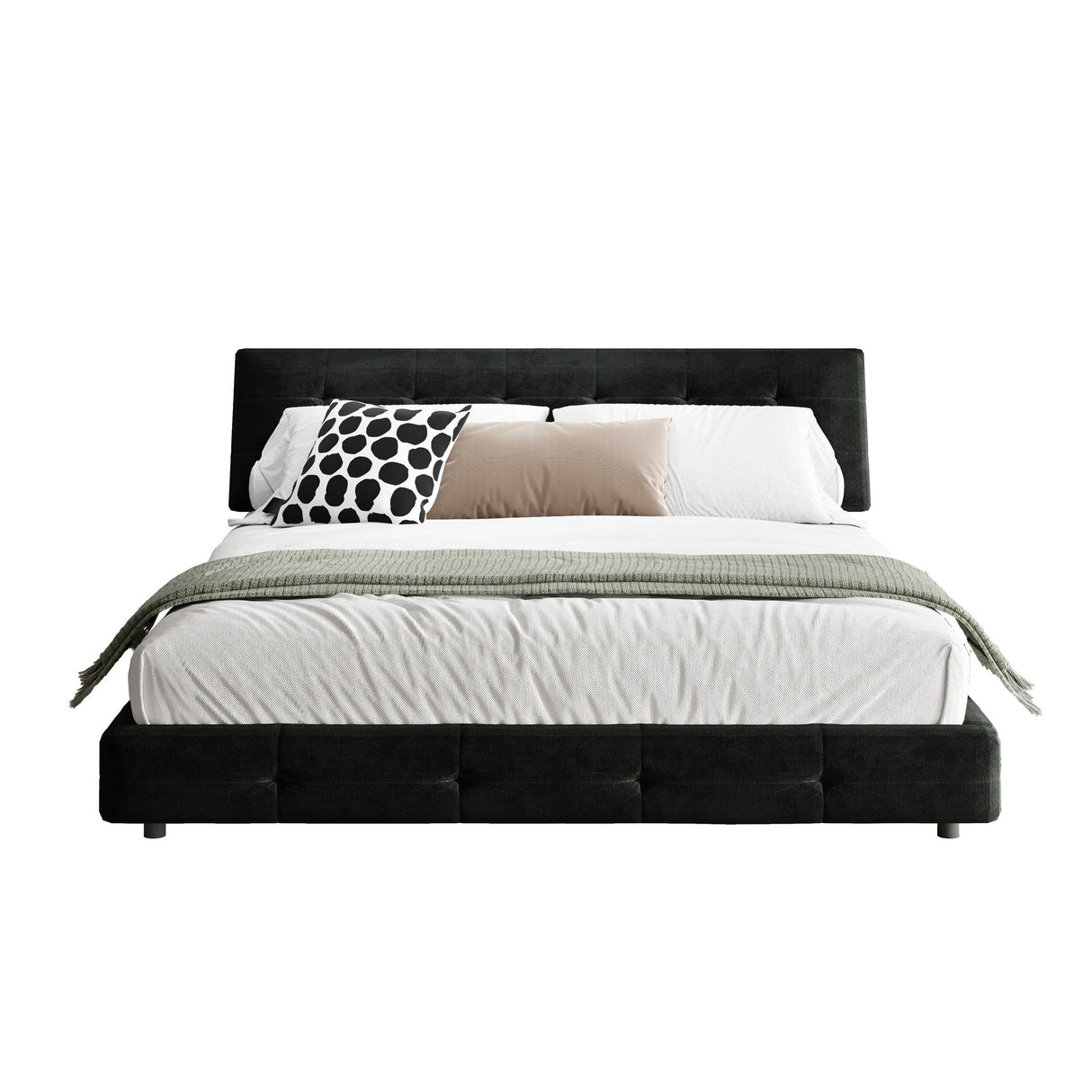 Tufted Headboard With Extra-Large Ultra-Soft Cloud Pillow Design