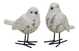 Bird-figurine-with-carved-floral-design-(set-of-2)-Figurines