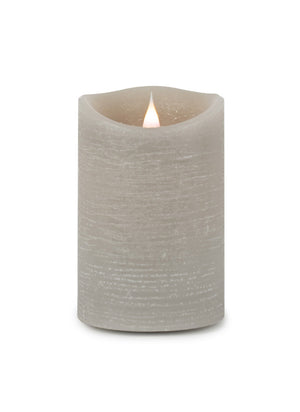 Grey simplux led designer wax candle with remote (set of 2)