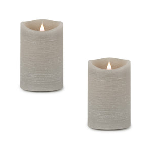 Grey-simplux-led-designer-wax-candle-with-remote-(set-of-2)-Candles