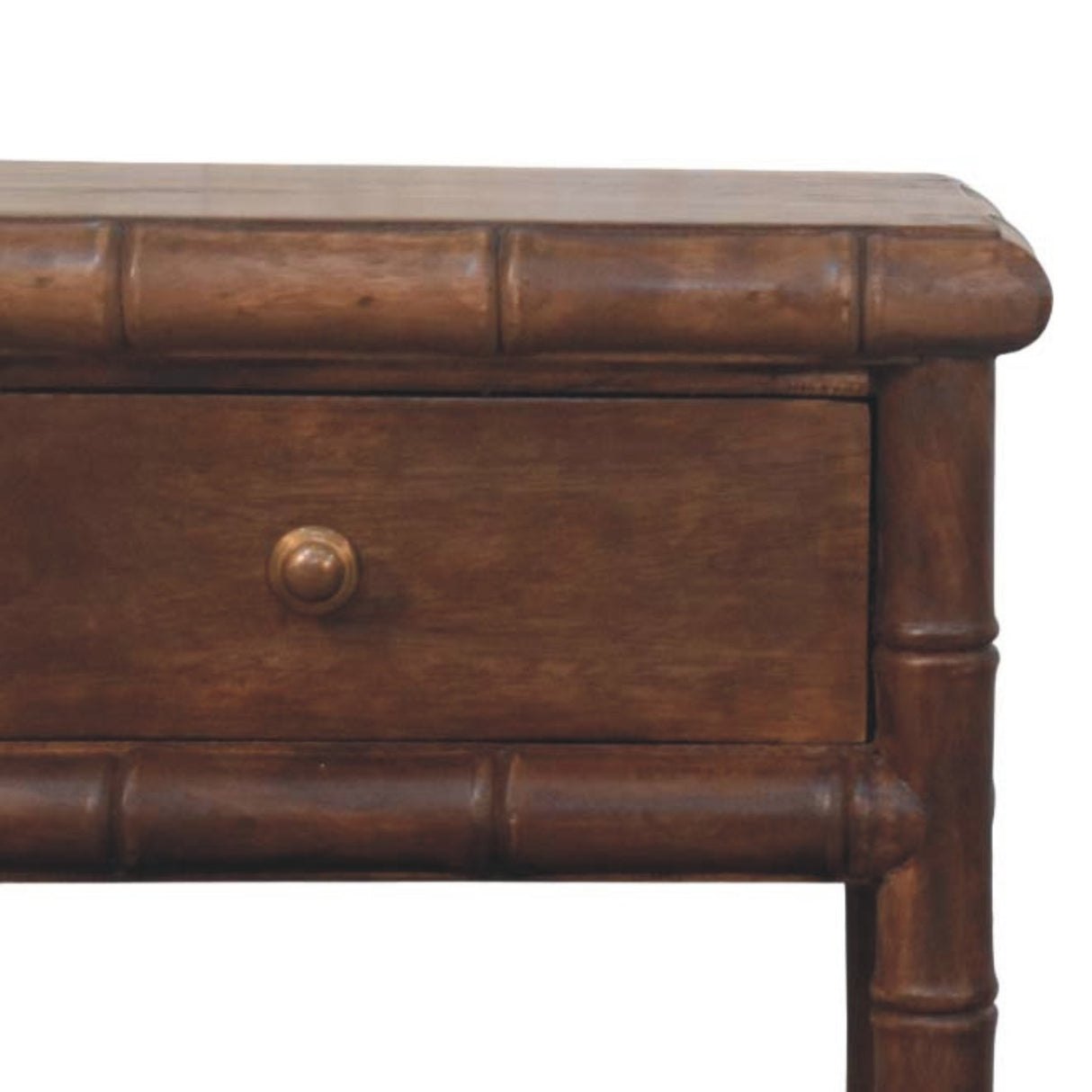 Solid Wood Bamboo Carved Bedside Table