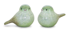 Green terra cotta bird figurine (set of 4)
