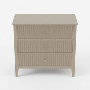 Fluted 3 Drawer Nightstand With Soft Close Slides