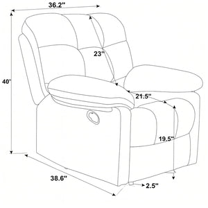 Devonaire Manual Recliner With Padded Arms - Dark Brown
