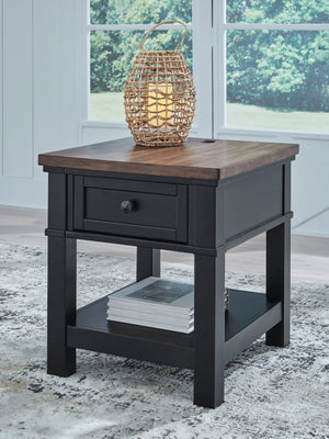 Wildenauer - Rectangular End Table - Brown / Black - Best Buy Furniture
