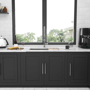32" Undermount Kitchen Sink Brushed Nickel 16 Gauge Stainless Steel Single Bowl With Ledge Workstation, 32 X 19 X 9 Inch