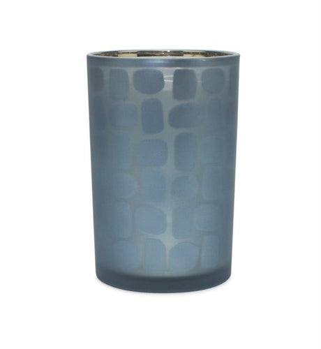 Navy Frosted Glass Candle Holder (Set of 2)