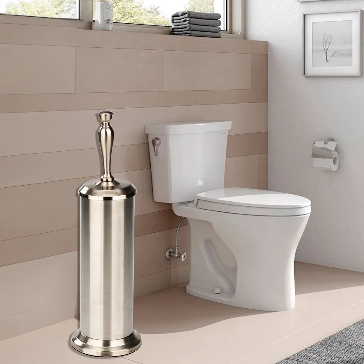 Toilet Bowl Brush with Extra Long Handle and Durable Bristles