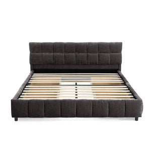Modern Platform Bed Frame With Thick Fabric