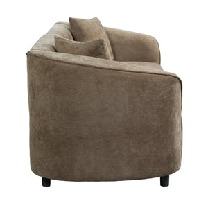 87" Curved Contemporary Sofa in Brown