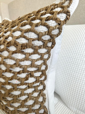 Tuban Pillow Cover 18x18 in Cotton and Jute by Busa Designs