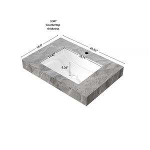 30" MURI Bathroom Sink in Light Gray