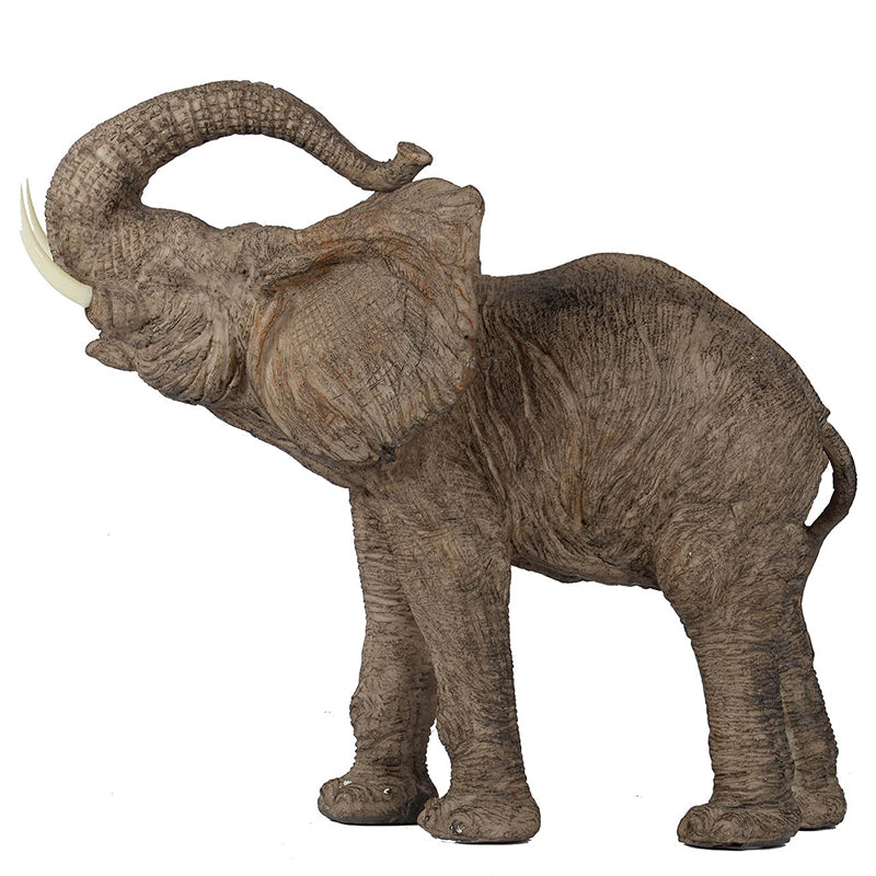 15x8x12" Tai Polyresin Elephant Accent, Trumpeting