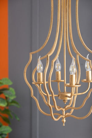 Baroque Style 4-Light Iron Chandelier