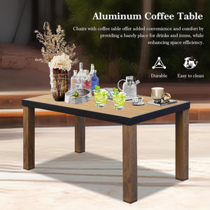 Aluminum Patio Furniture Set, 4-Piece Modern Conversation Set