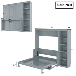 Sturdy Murphy Bed With Desk And Bookshelf