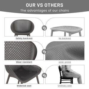 2 Piece Durable Single Chair With Hollow Out Design