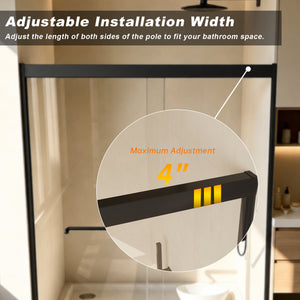 Tempered Glass Aluminum Frame Double Sliding Shower Door