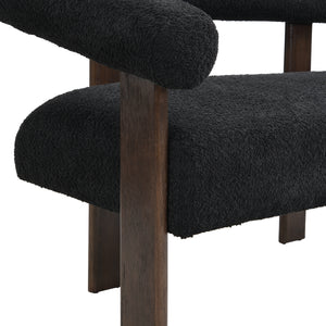 Round Armrest Loveseat (Black + Brown)
