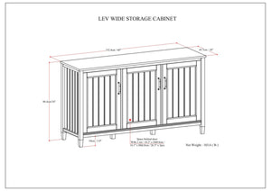 Lev - Wide Storage Cabinet - Smoky Brown