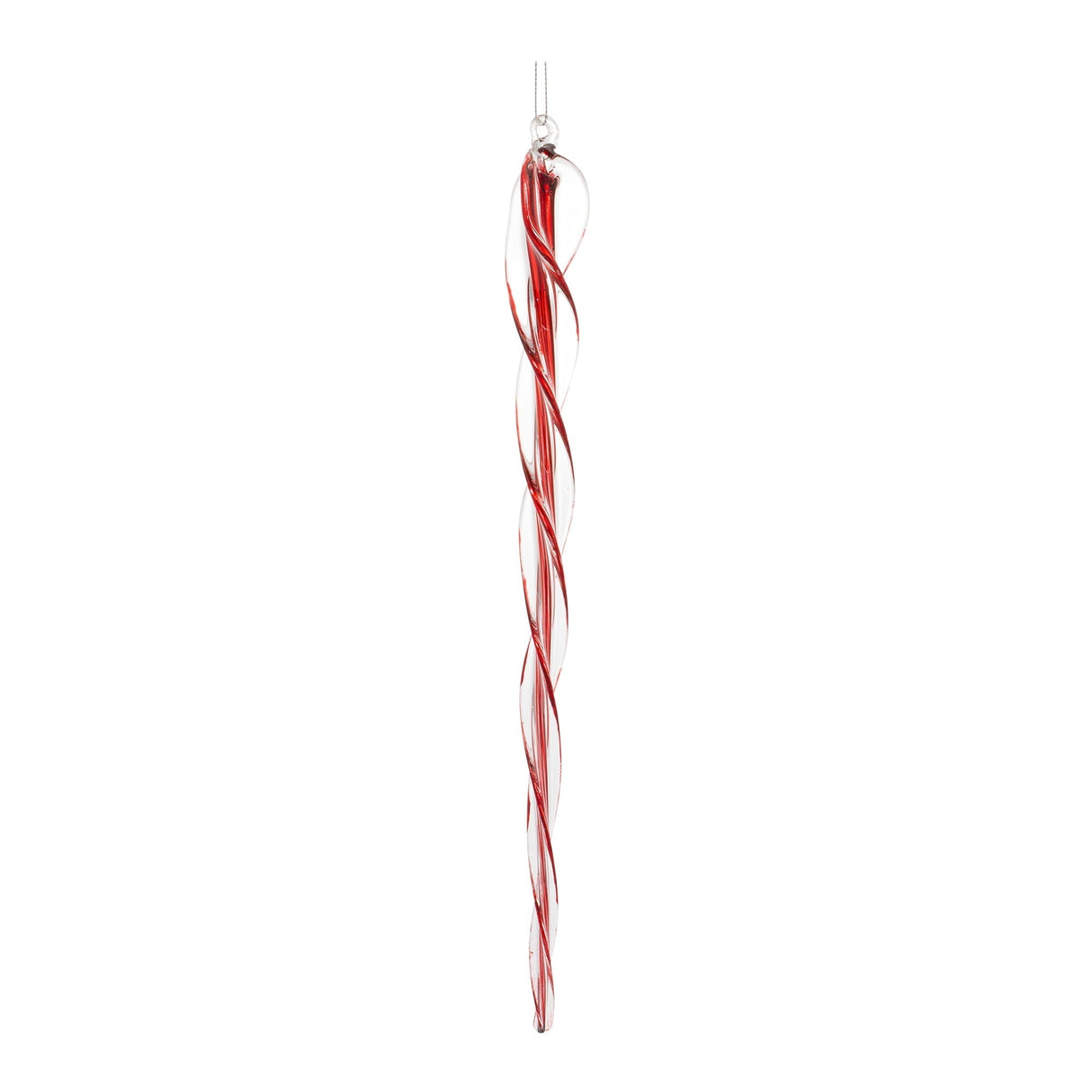 Spiral Glass Icicle Drop Ornament (Set of 6)