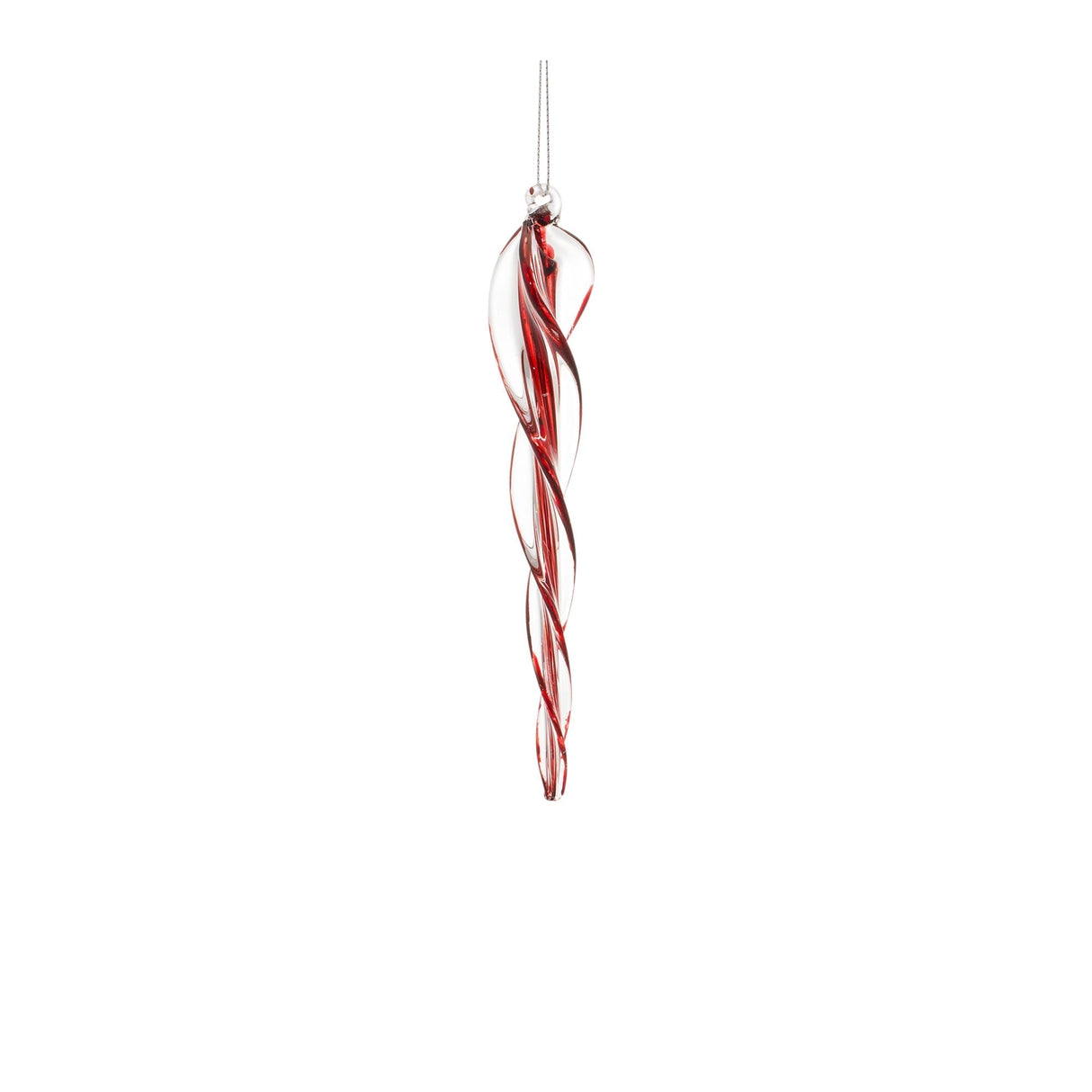Spiral Glass Icicle Drop Ornament (Set of 6)
