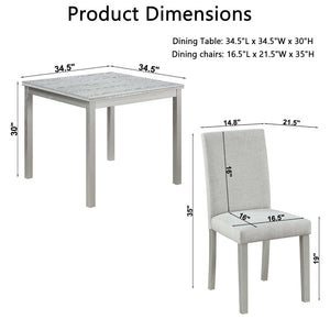 Dining Table Set With Crystal Decoration And Upholstered Chairs