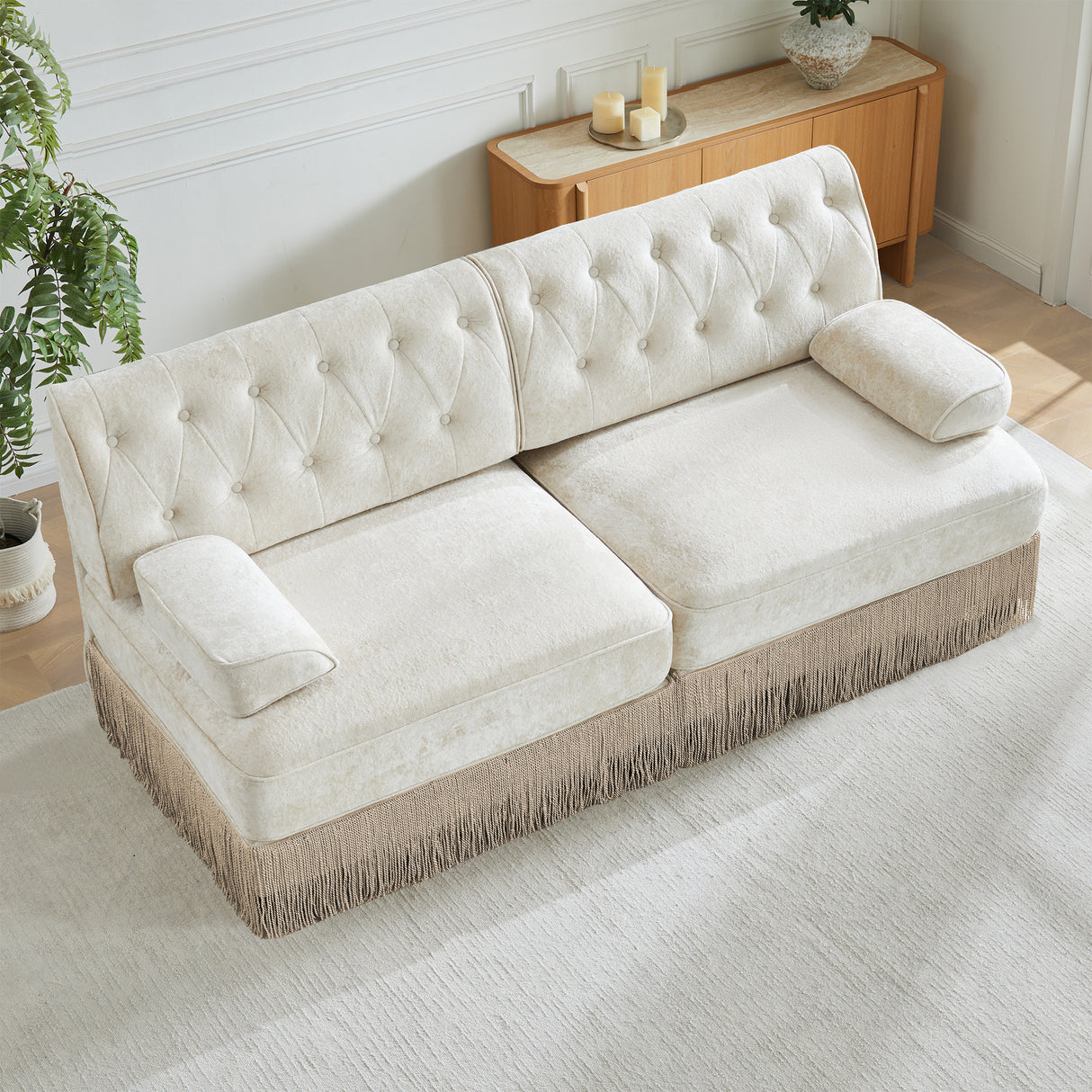 Soft Velvet Chesterfield Style Sofa
