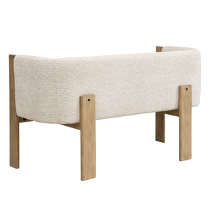 48.5" Upholstered Solid Loveseat (Natural Ash+Almond)