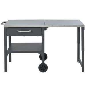 Foldable Outdoor Kitchen Cart With Storage For Patio