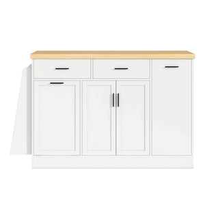 Kitchen Sideboard With Sliding Door Cabinet, 3 Tier Spice Rack