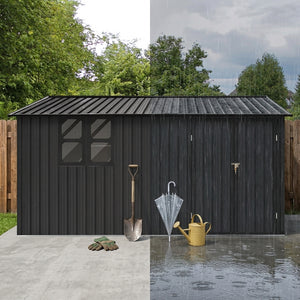 12x10 ft Metal Garden Shed Outdoor Storage