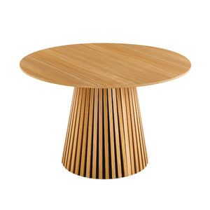 Extendable Pedestal Multifunctional Dining Table - Oak