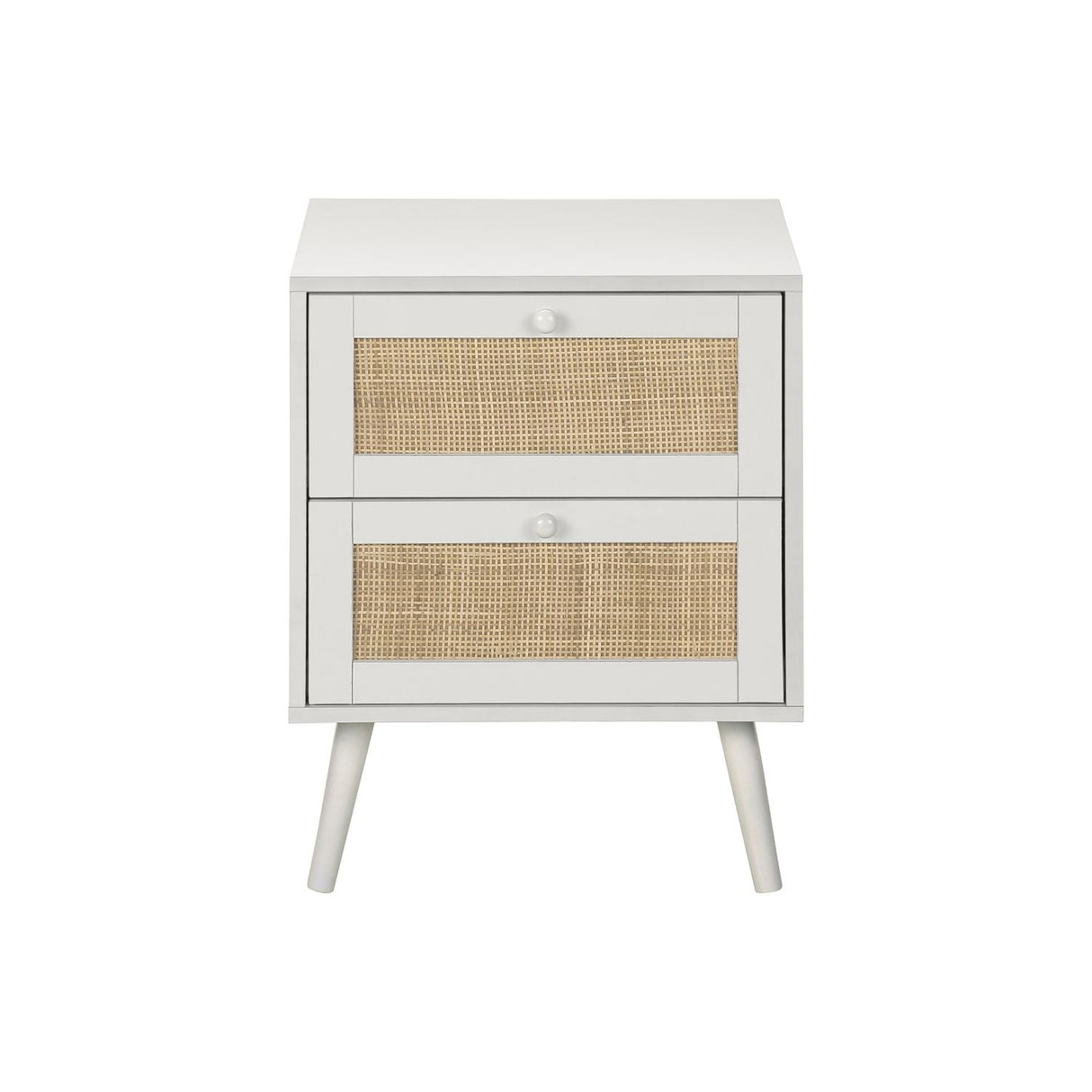 Accent Table & Storage Drawers - White