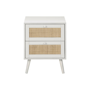 Accent Table & Storage Drawers - White