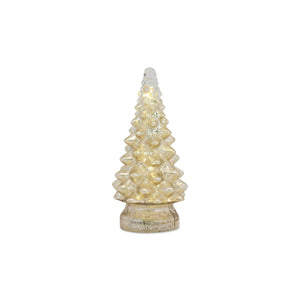 LED Lighted Mercury Glass Holiday Tree Decor (Set of 3)