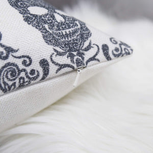 Gothic Damask Skull Throw Pillow