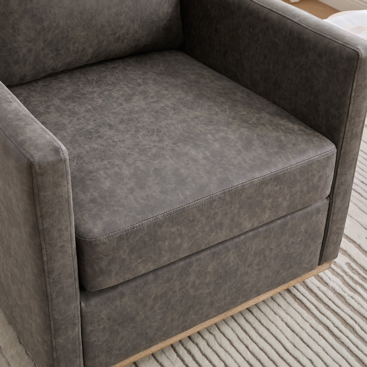 30.7"W Upholstered Square Swivel Accent Chair