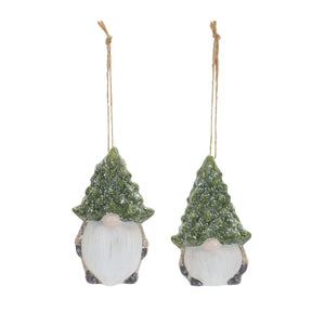 Terra Cotta Gnome with Pine Tree Hat Ornament (Set of 6)