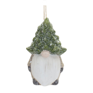 Terra Cotta Gnome with Pine Tree Hat Ornament (Set of 6)