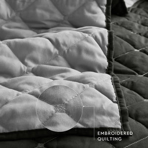 7 Piece Stripe Comforter and Quilt Set - King/Cal King