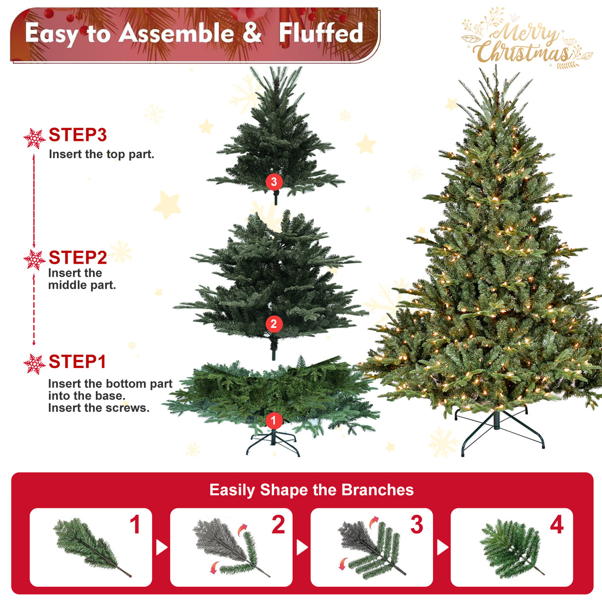 4FT Full-Shape Christmas Tree with 150 UL Lights