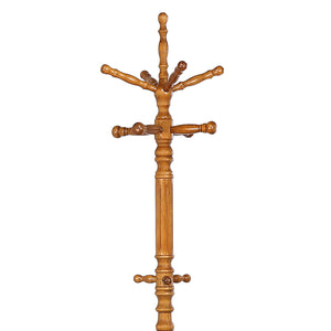 Cosman - 11 Hook Freestanding Coat Rack With Hanger - Brown