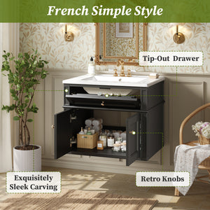 24" Wall Mounted Modern Bathroom Vanity